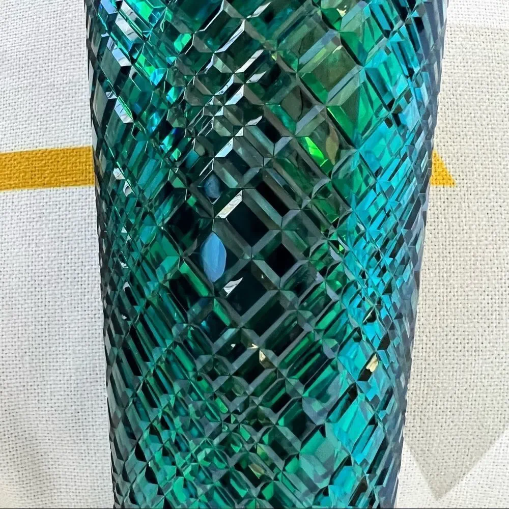 Starbucks 24oz Cold Cup Festive Bling Jeweled Blue Green